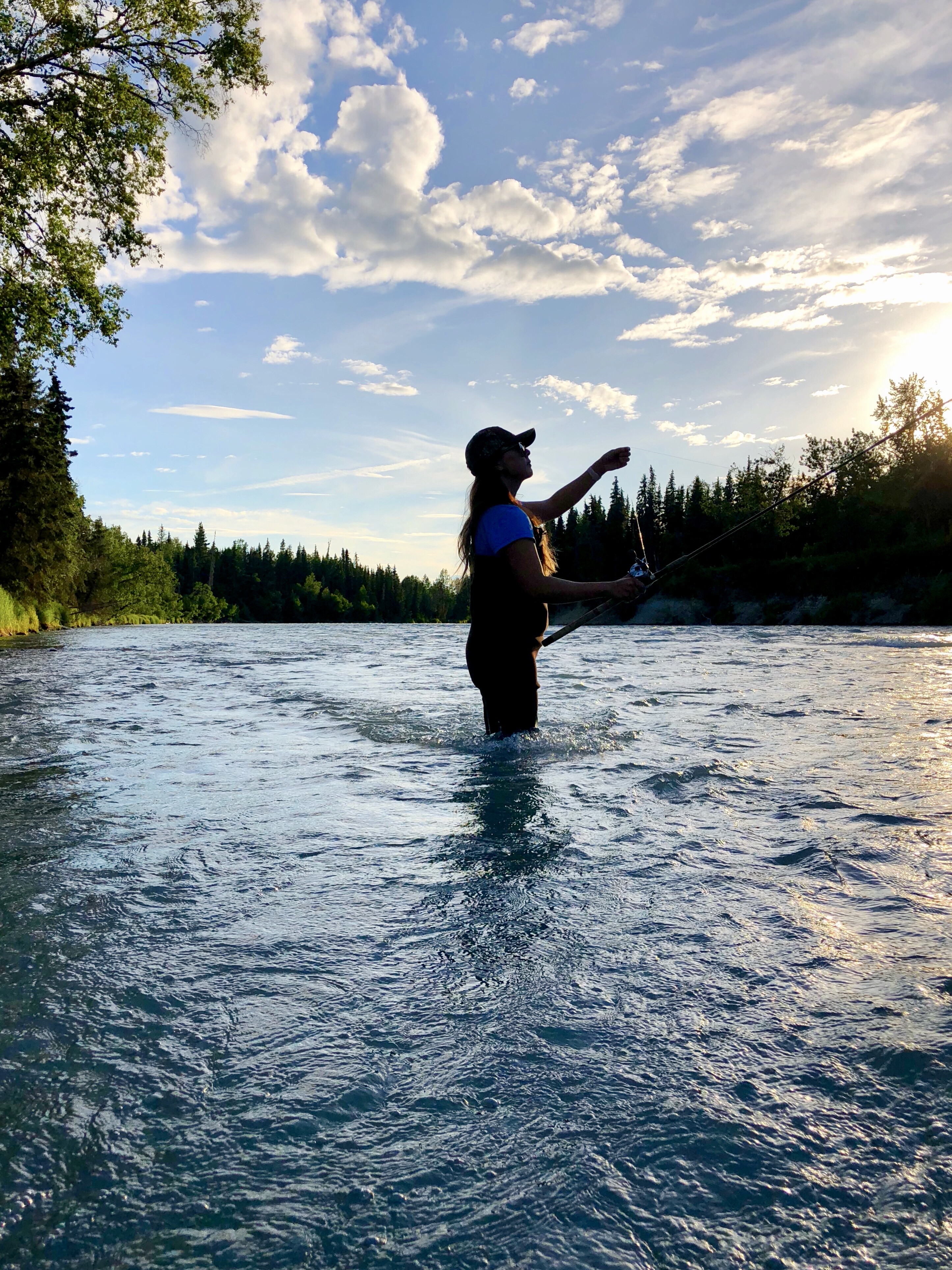 Fly-fishing at Knepper's Alaska Fishcamp