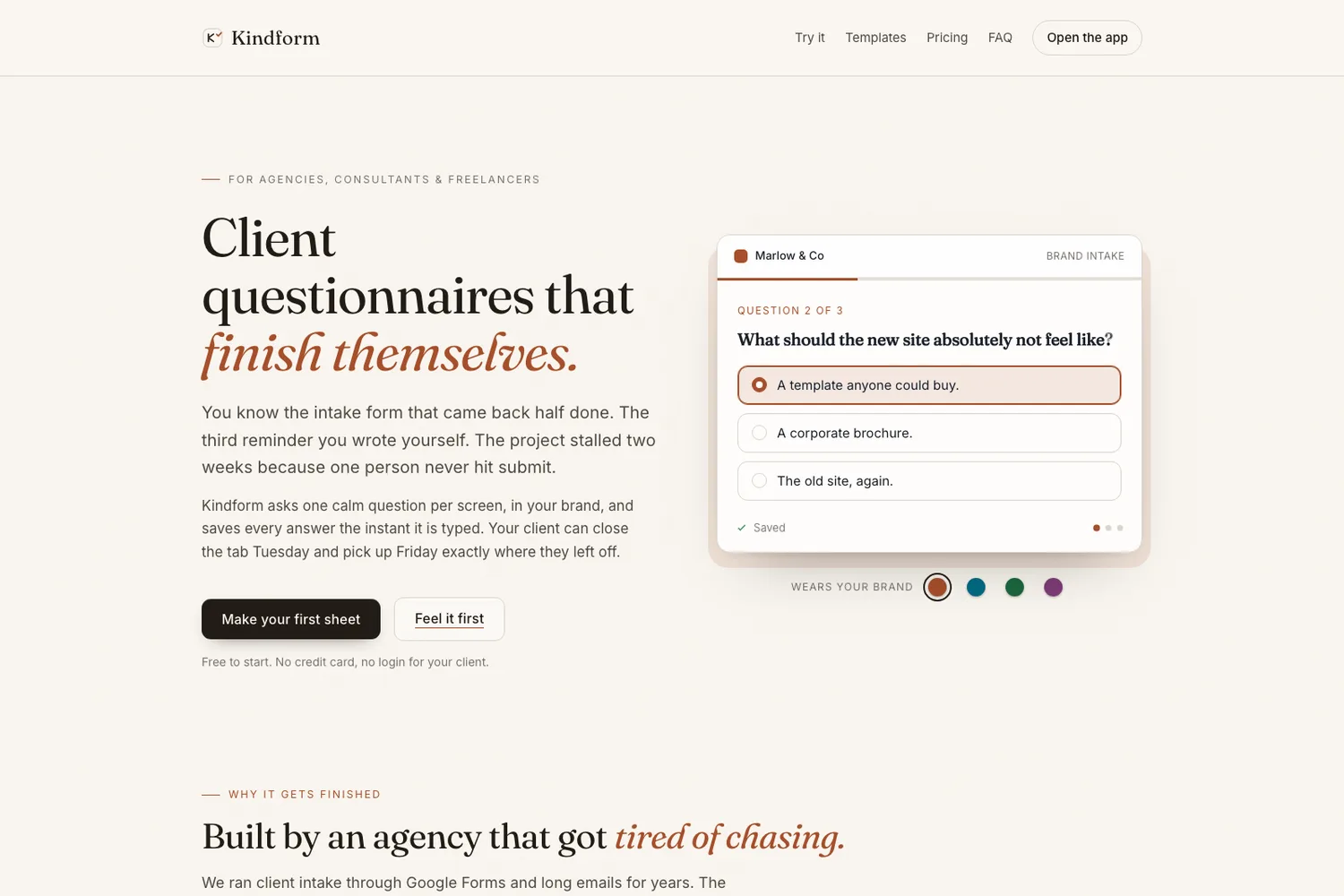 Kindform website